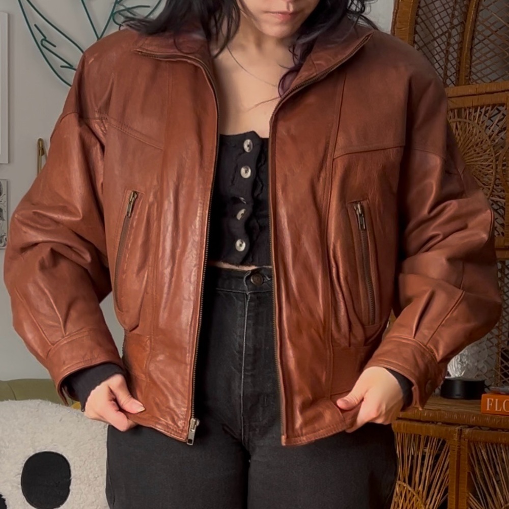 Vintage Brown Leather Jacket